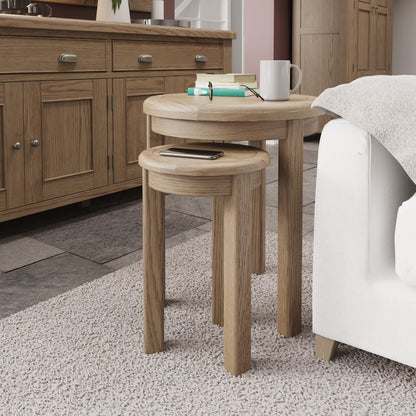 Norfolk Oak Nest of Tables - Round
