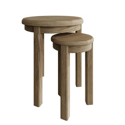 Norfolk Oak Nest of Tables - Round