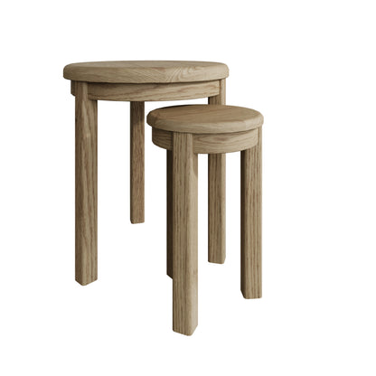 Norfolk Oak Nest of Tables - Round