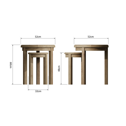 Norfolk Oak Nest of Tables - Round