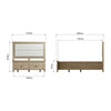 Norfolk Oak Bedframe - Fabric Headboard & Drawer Footboard