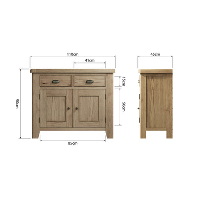 Norfolk Oak Sideboard - 2 Door, 2 Drawer
