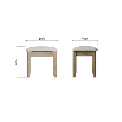 Norfolk Oak Dressing Table Stool