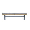 Norfolk Oak & Blue Painted Dining Bench Cushion - Grey Check