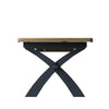 Norfolk Oak & Blue Painted Dining Table - 2.0m Cross Legged Extending Table