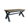 Norfolk Oak & Blue Painted Dining Table - 2.0m Cross Legged Fixed Table