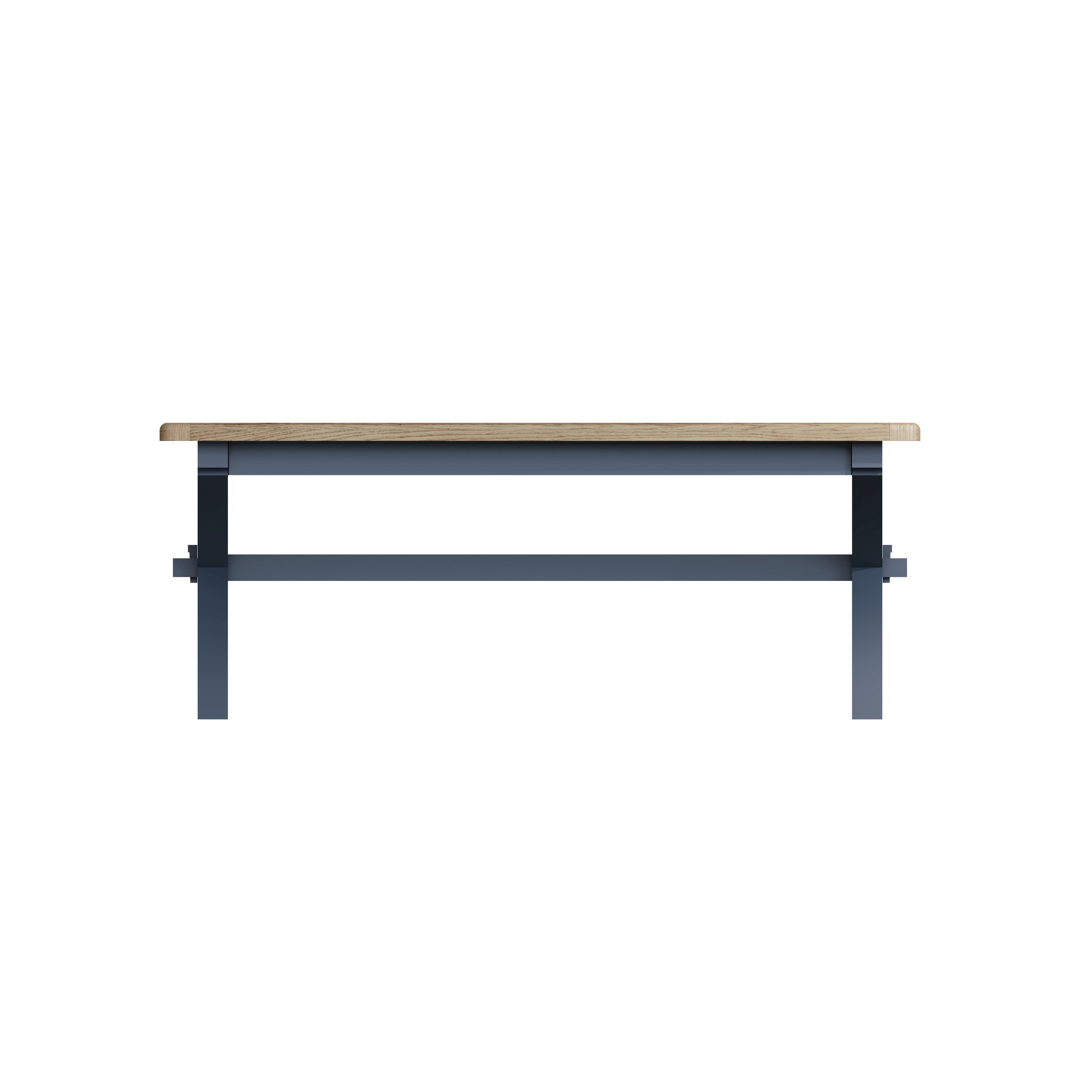 Norfolk Oak & Blue Painted Dining Table - 2.0m Cross Legged Fixed Table