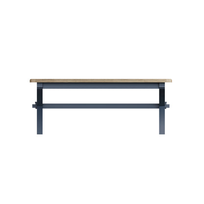 Norfolk Oak & Blue Painted Dining Table - 2.0m Cross Legged Fixed Table