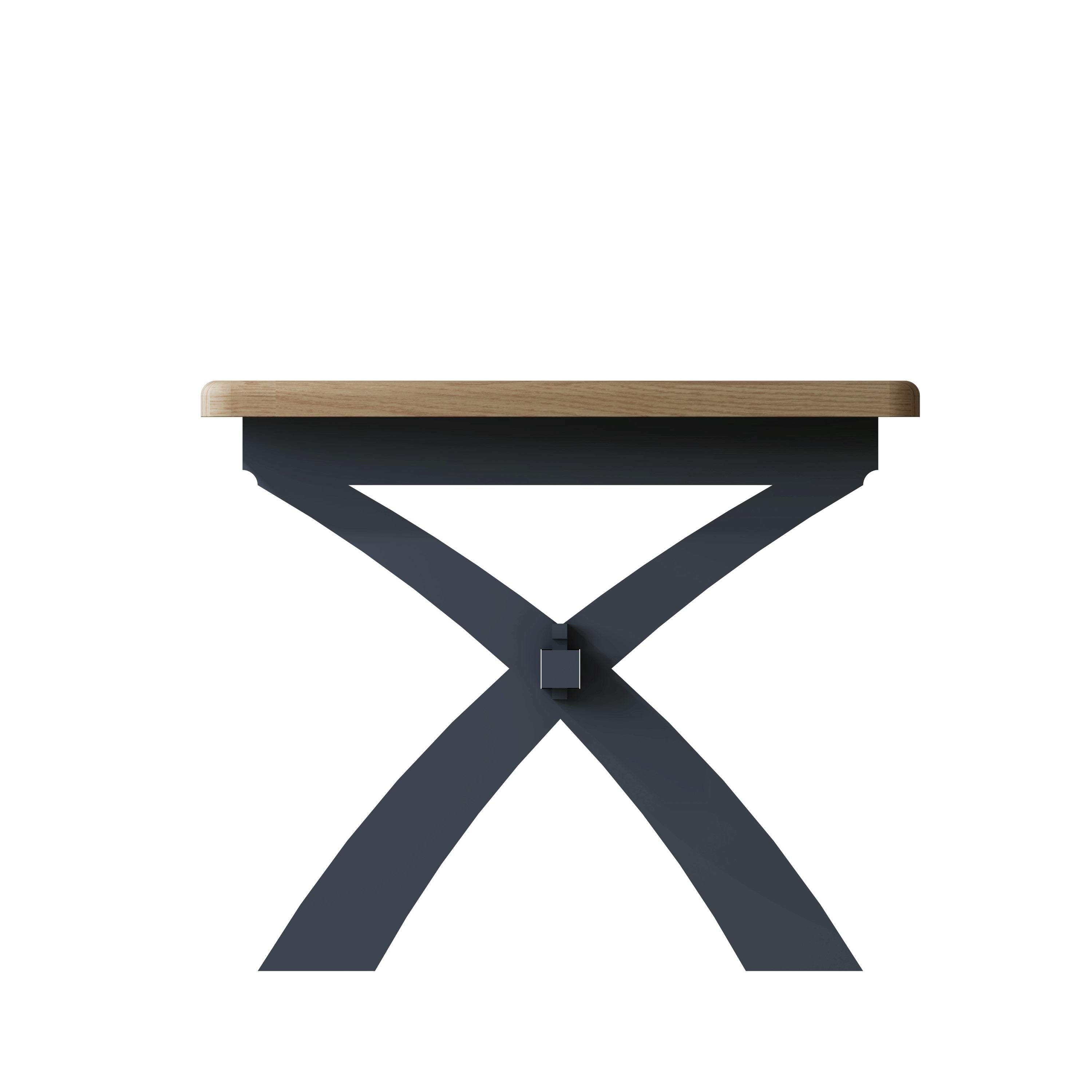 Norfolk Oak & Blue Painted Dining Table - 2.0m Cross Legged Fixed Table