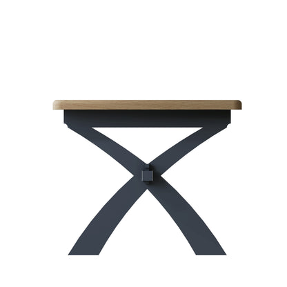 Norfolk Oak & Blue Painted Dining Table - 2.0m Cross Legged Fixed Table