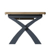 Norfolk Oak & Blue Painted Dining Table - 2.5m Cross Legged Dining Table