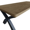 Norfolk Oak & Blue Painted Dining Table - 2.5m Cross Legged Extending Dining Table