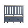 Norfolk Oak & Blue Painted Bedframe - Wooden Headboard & Drawer Footboard