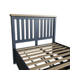 Norfolk Oak & Blue Painted Bedframe - Wooden Headboard & Drawer Footboard