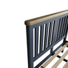 Norfolk Oak & Blue Painted Bedframe - Wooden Headboard & Low Footboard