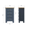 Norfolk Oak & Blue Painted Chest of Drawers - 4 Drawer