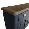 Norfolk Oak & Blue Painted Sideboard - 4 Door. Showroom Model Only