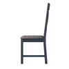 Norfolk Oak & Blue Painted Dining Chair - Cross Back with Grey Check Seat