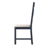 Norfolk Oak & Blue Painted Dining Chair - Cross Back with Natural Check Seat