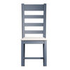 Norfolk Oak & Blue Painted Dining Chair - Ladder Back Natural Check Seat