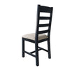 Norfolk Oak & Blue Painted Dining Chair - Ladder Back Natural Check Seat