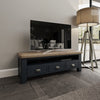 Norfolk Oak & Blue Painted TV Unit - Large