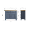 Norfolk Oak & Blue Painted Sideboard - 2 Door, 2 Drawer