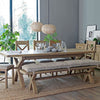 Norfolk Oak Dining Chair - Cross Back with Grey Check Seat