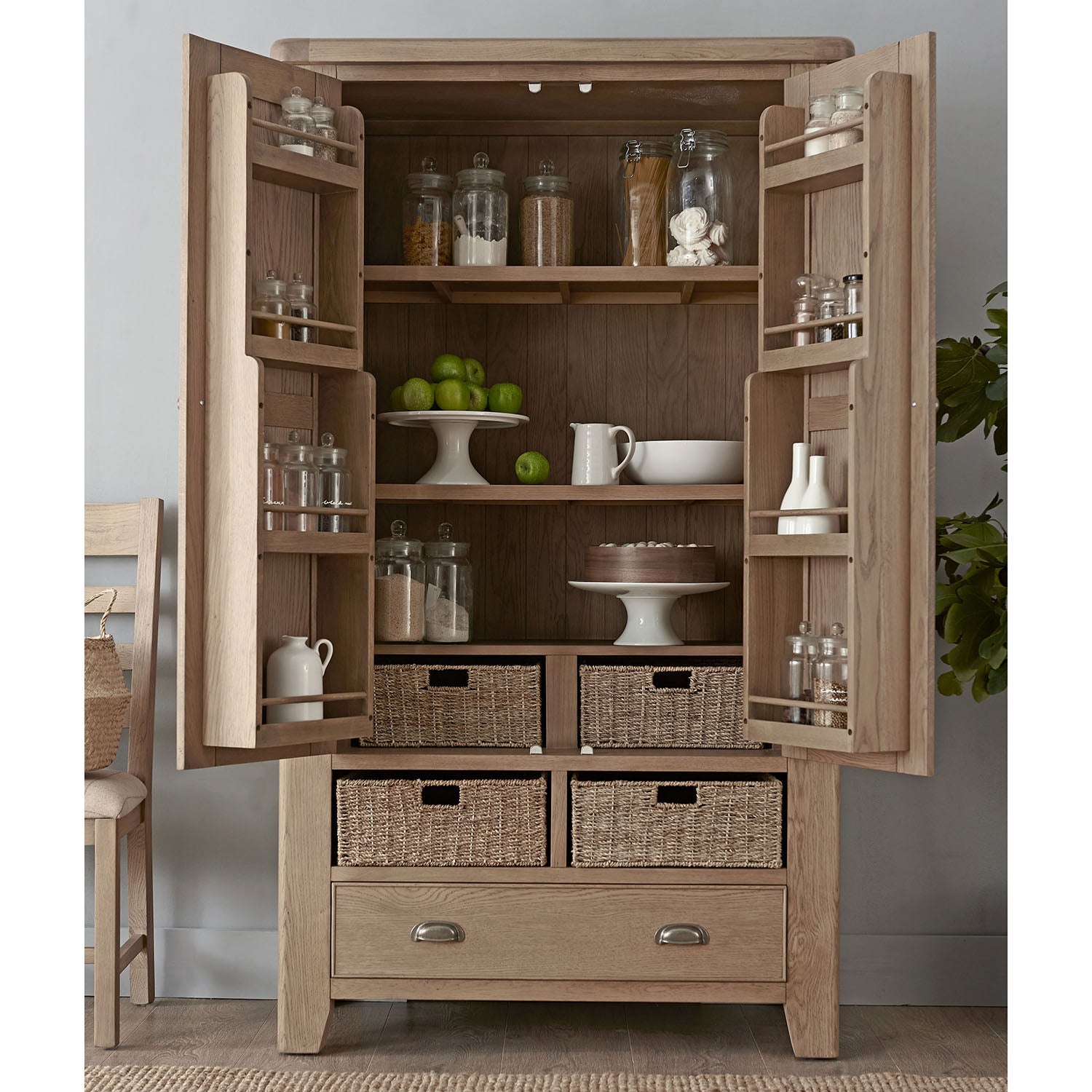 Oak shop larder unit