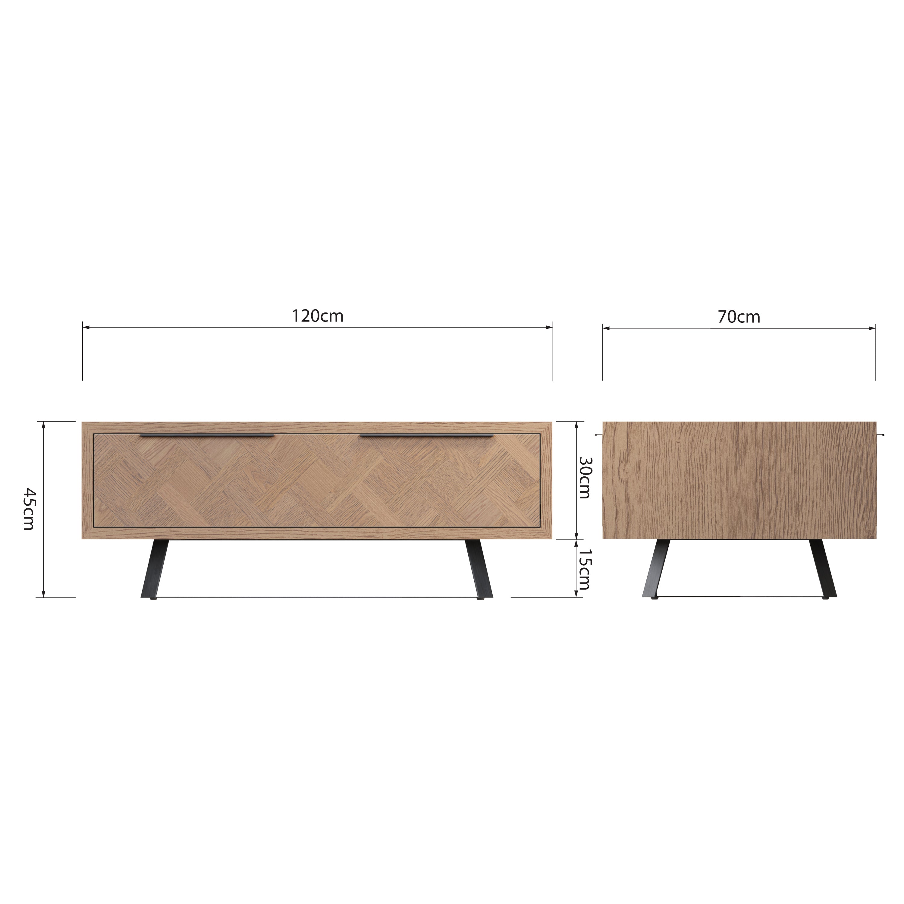 Havana Industrial Oak Coffee Table The Oak Outlet Co