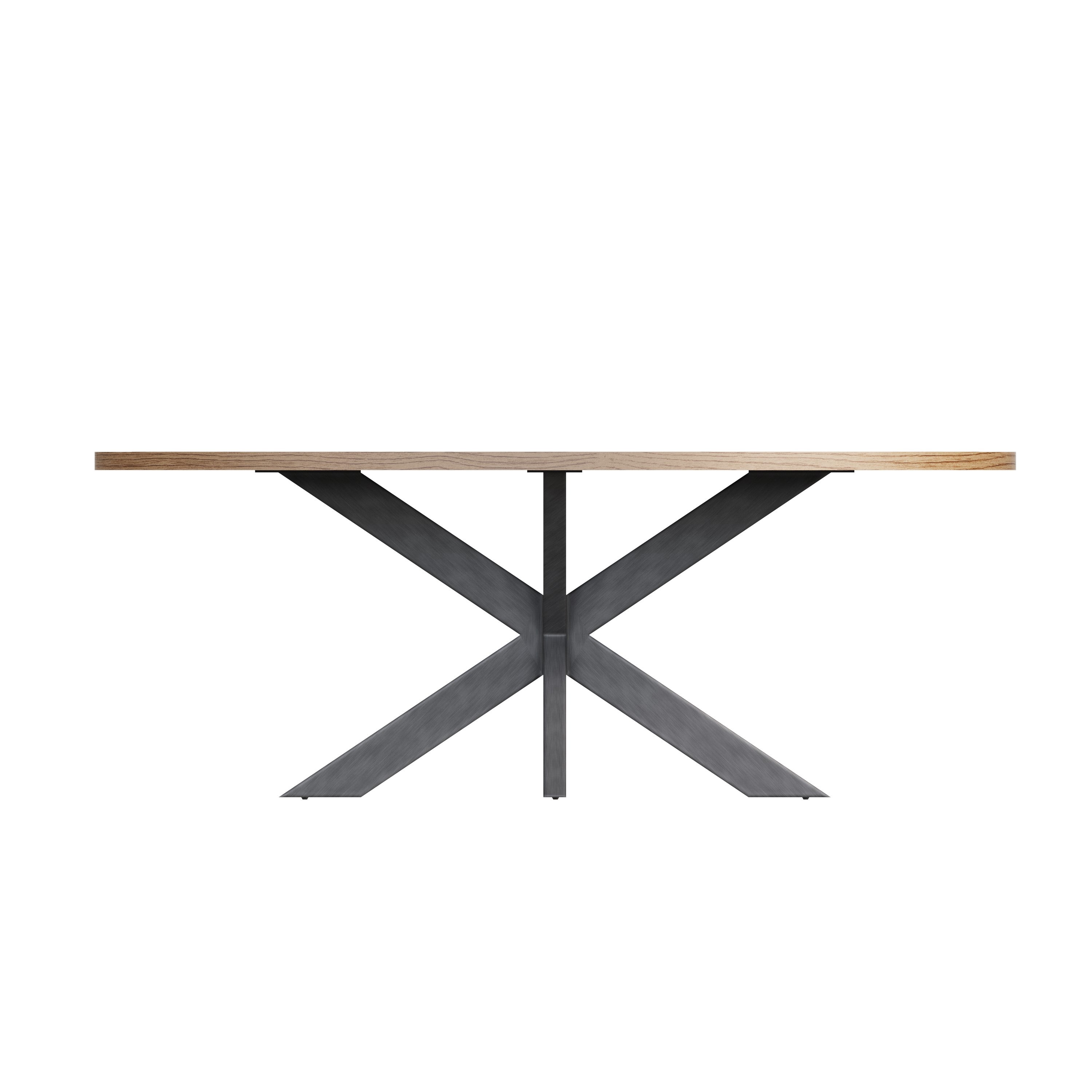 Havana Industrial Oak Dining Table - 2m Oval Dining Table