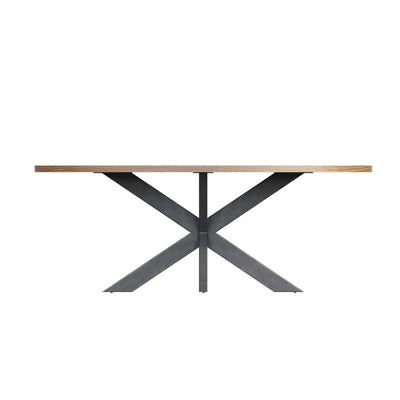 Havana Industrial Oak Dining Table - 2m Oval Dining Table
