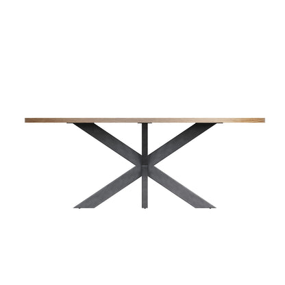 Havana Industrial Oak Dining Table - 2m Oval Dining Table