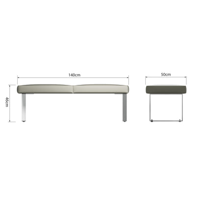 Sloane Oak & Chrome Dining Bench - 1.4m