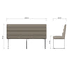 Sloane Dining 2.2m Dining Bench with Back in Taupe