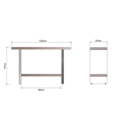 Sloane Oak & Chrome Console Table