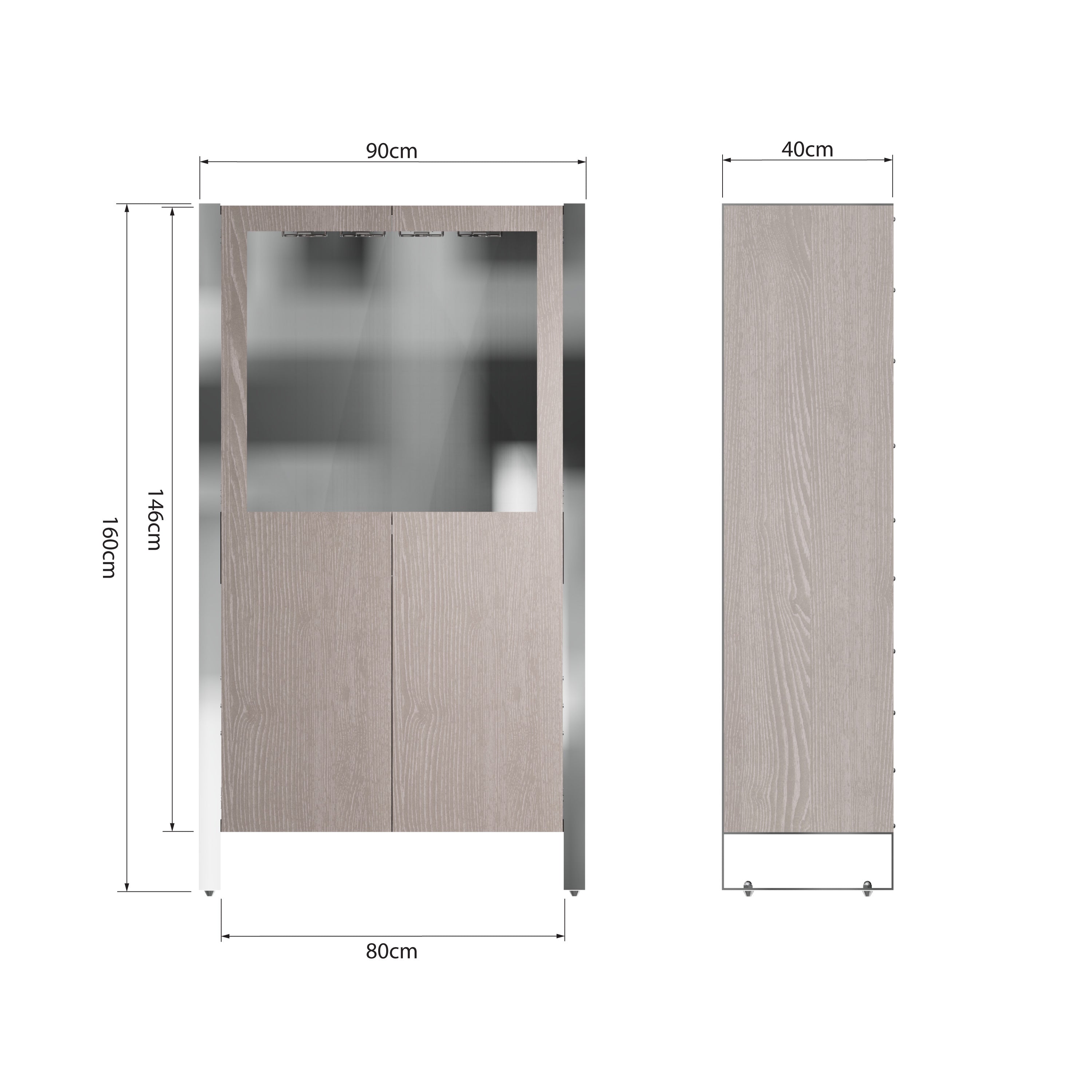 Sloane Oak & Chrome Drinks Cabinet