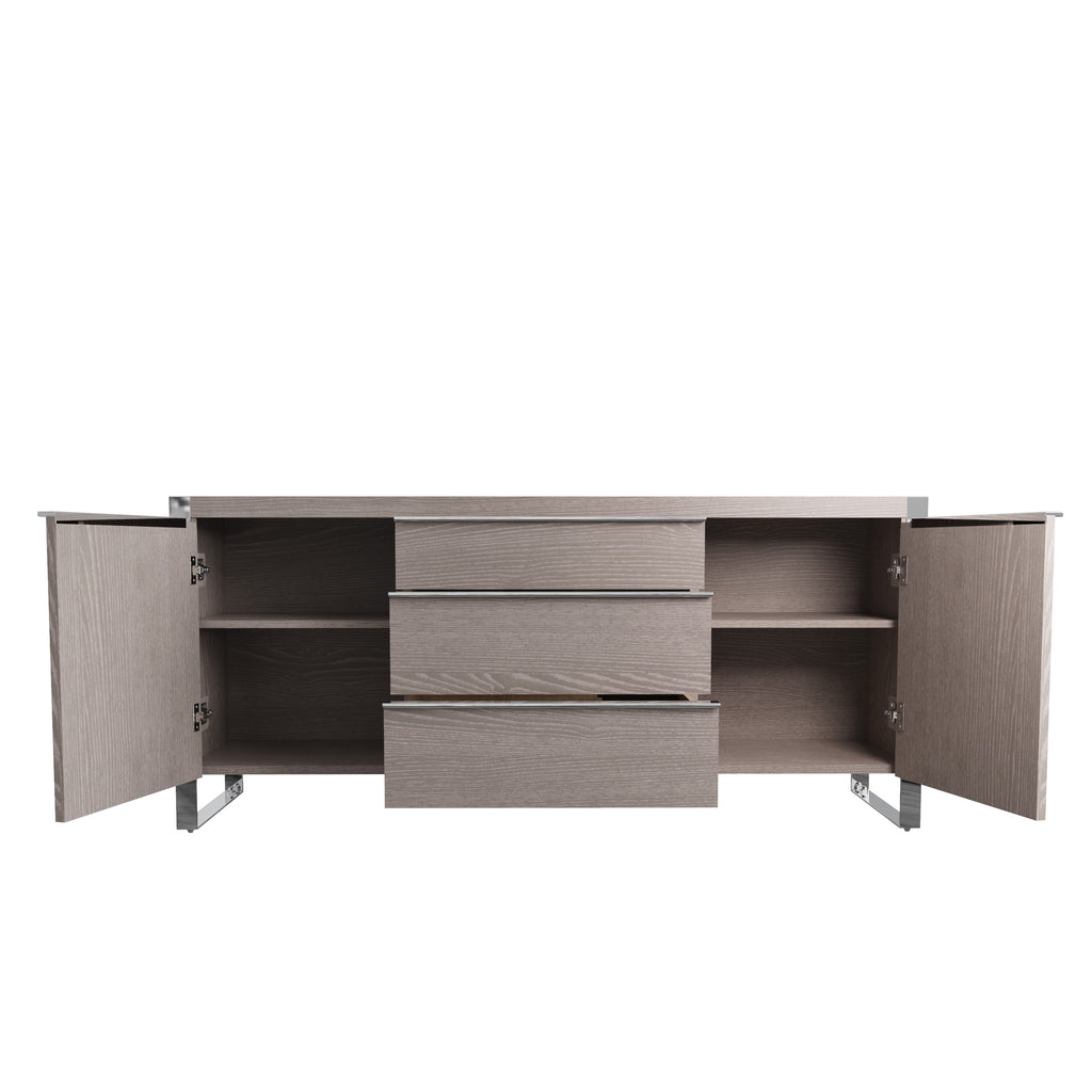 Sloane Oak Chrome Sideboard Large The Oak Outlet Co