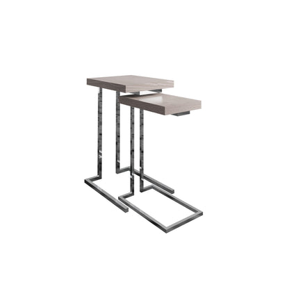 Sloane Oak & Chrome Nest of 2 Tables