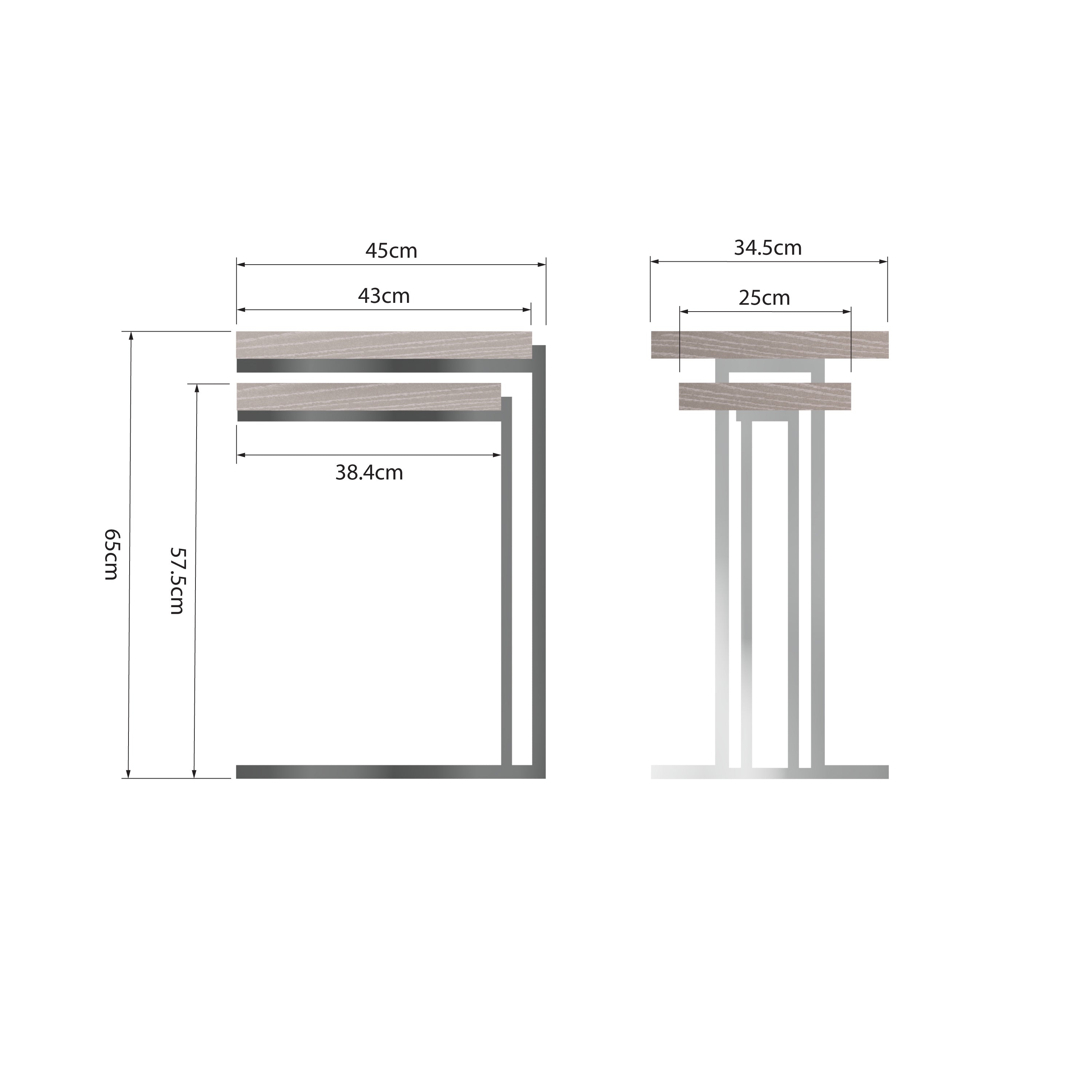 Sloane Oak & Chrome Nest of 2 Tables