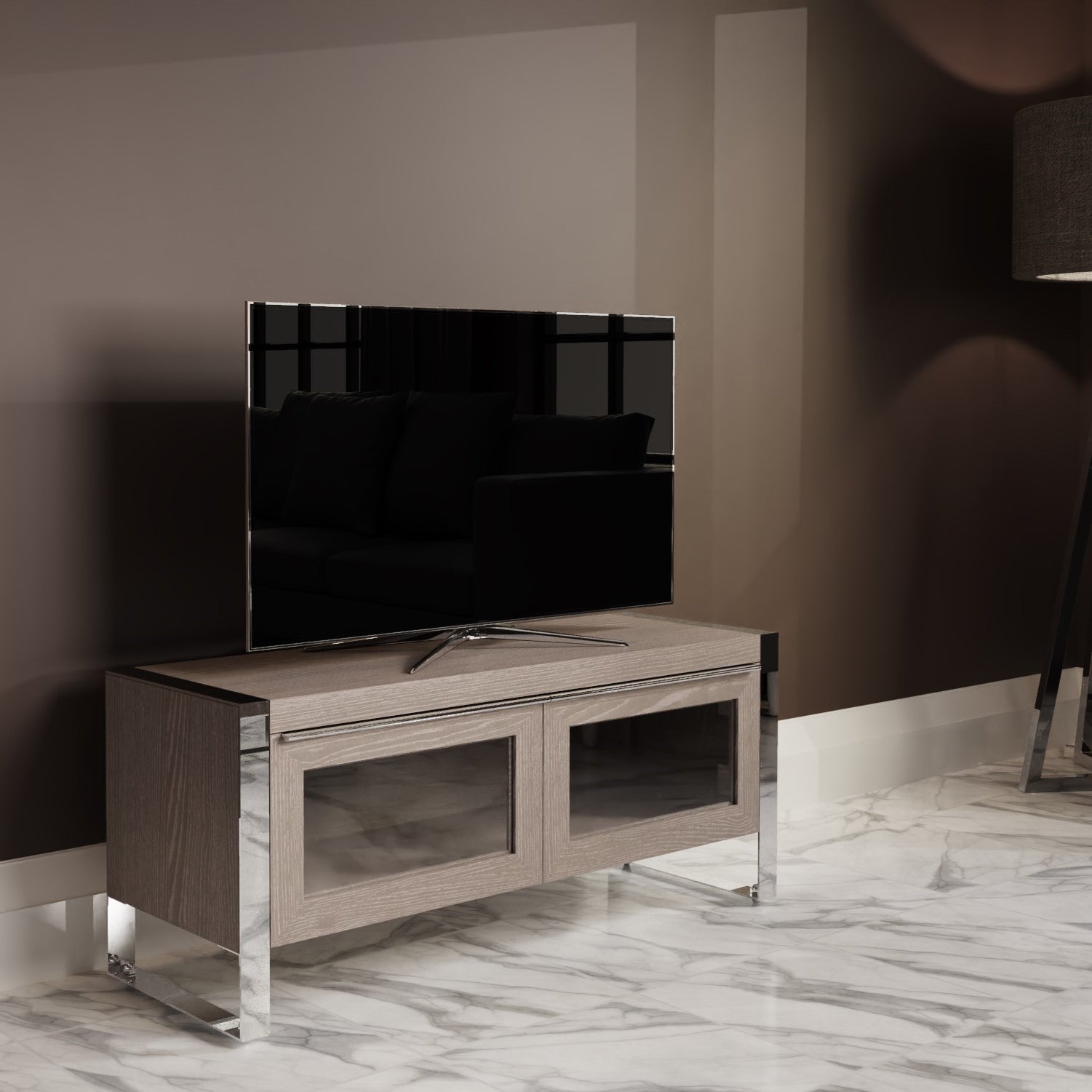 Sloane Oak & Chrome TV Unit - Small