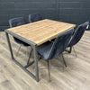 Detroit Industrial - Dining Table, PLUS 4x Luxury Chairs (Showroom Clearance)