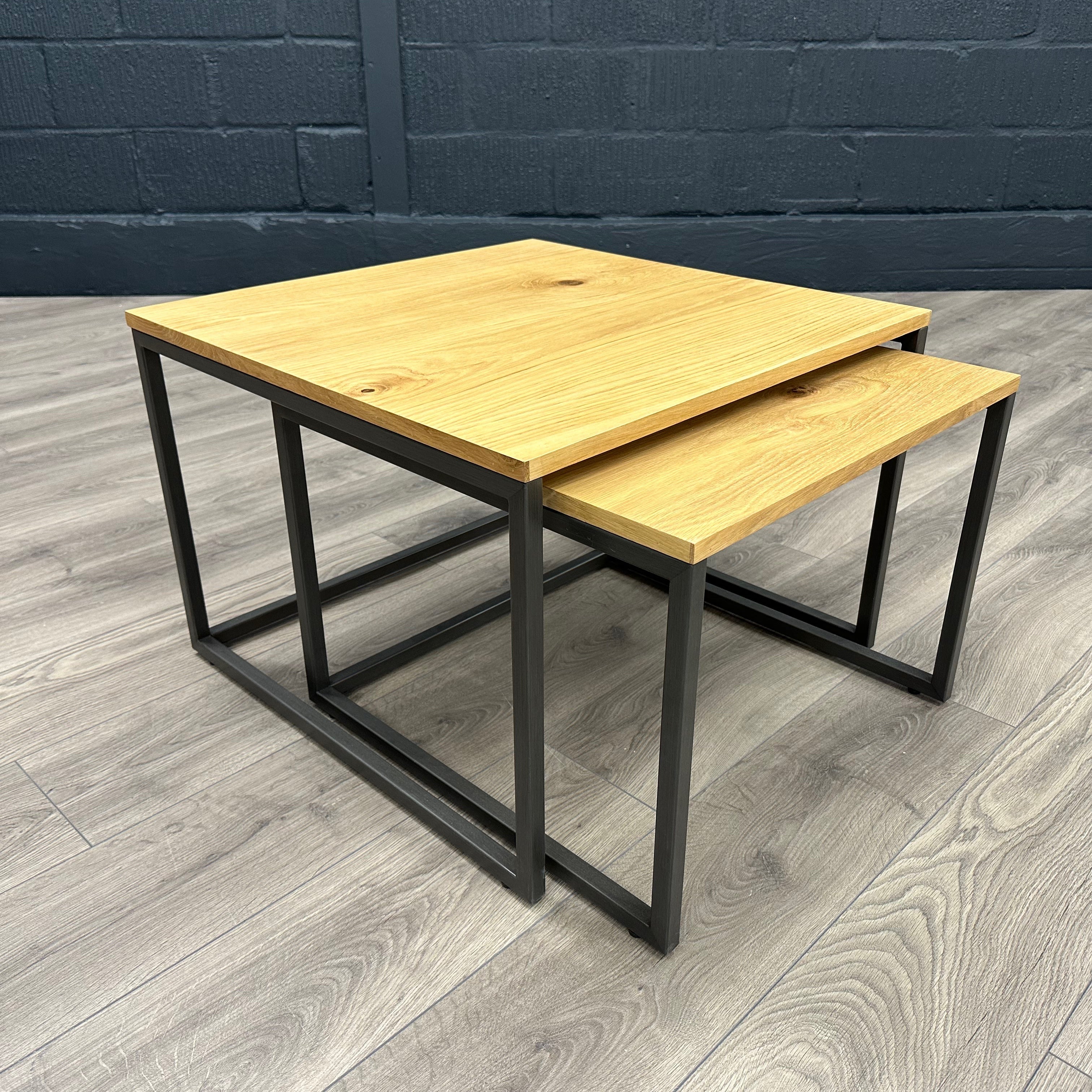 Industrial Oak - Large Nest of 2 Tables