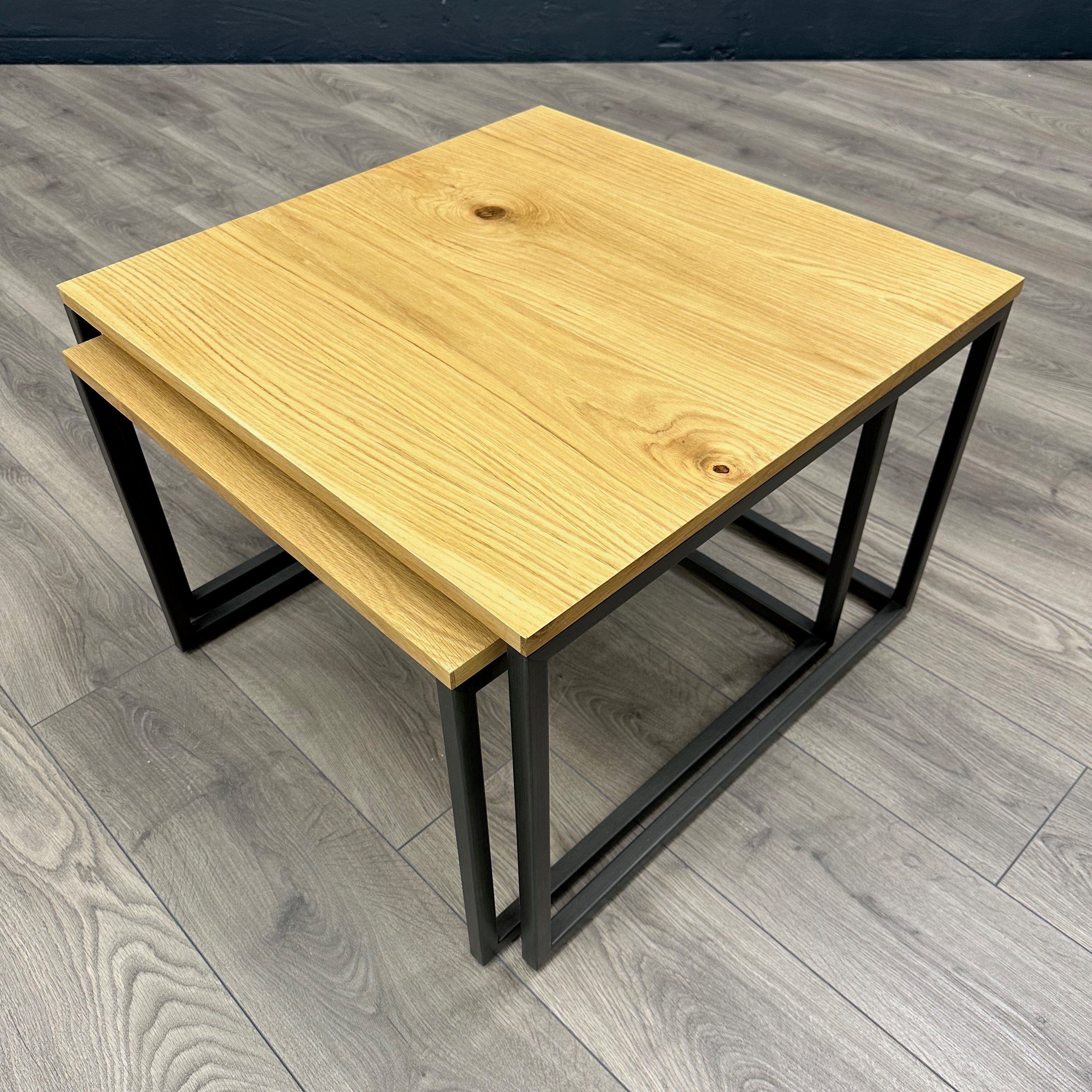 Industrial Oak - Large Nest of 2 Tables