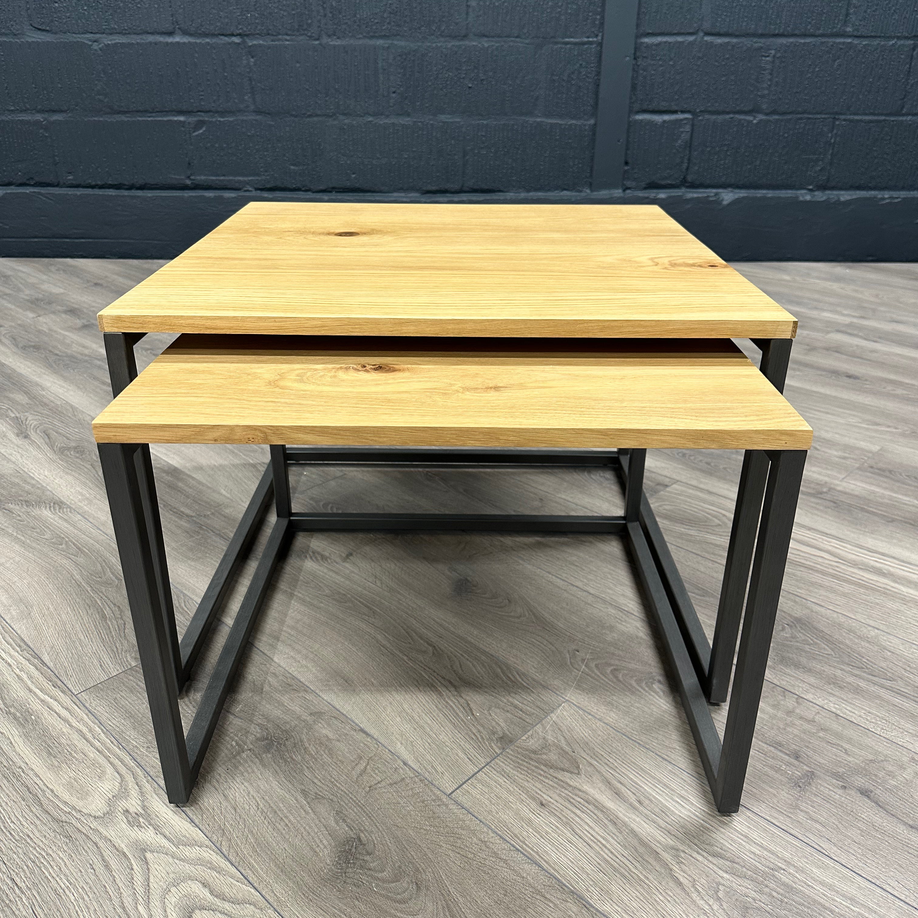 Industrial Oak - Large Nest of 2 Tables