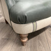 Luxury Forest Green Leather & Fabric Armchair - Showroom Clearance