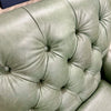 Luxury Forest Green Leather & Fabric Armchair - Showroom Clearance
