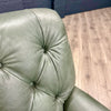 Luxury Forest Green Leather & Fabric Armchair - Showroom Clearance