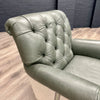 Luxury Forest Green Leather & Fabric Armchair - Showroom Clearance
