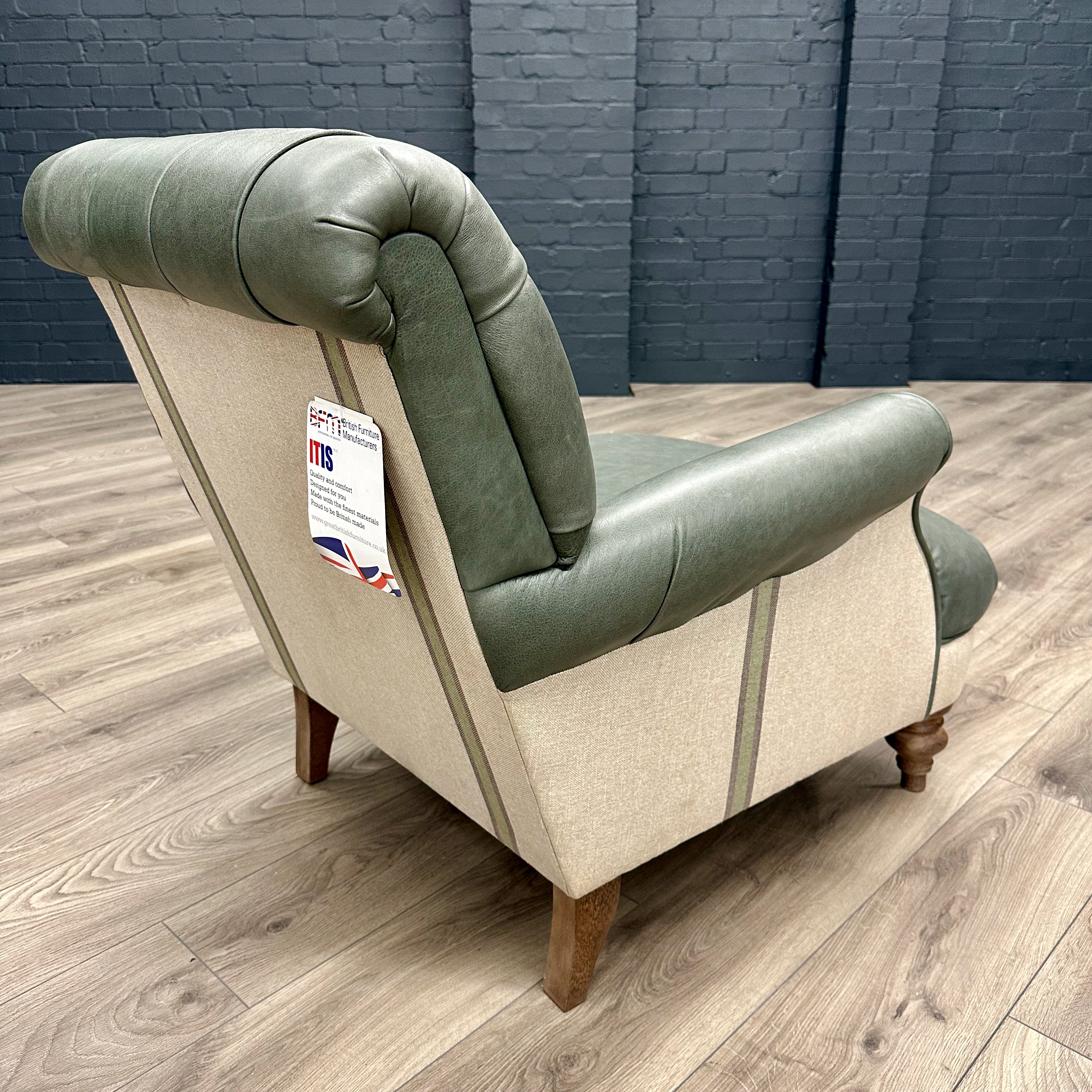 Luxury Leather Fabric Armchair Showroom Clearance